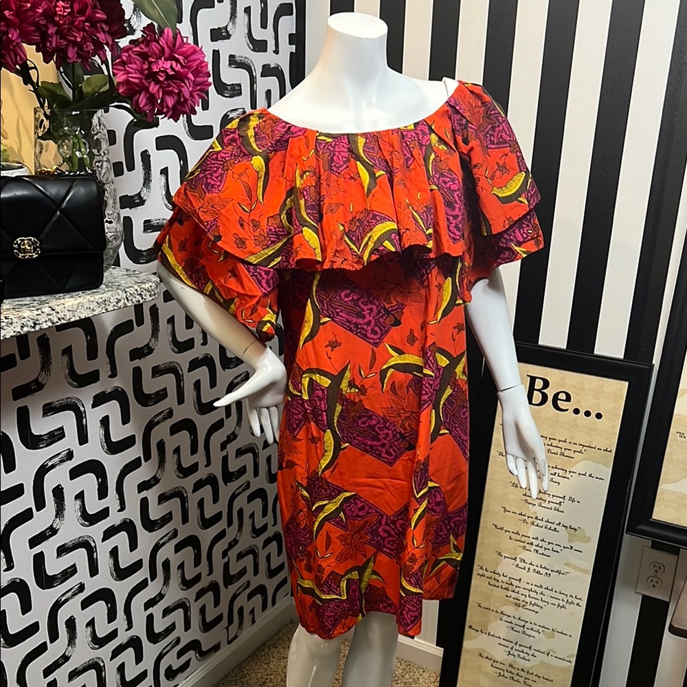 ASOS Orange and Purple Midi Dress